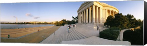 Framed Monument at the riverside, Jefferson Memorial, Potomac River, Washington DC, USA Print