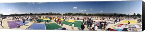 Framed High angle view of AIDS quilt on display, Washington DC, USA Print