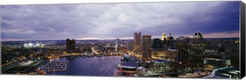 Framed Baltimore with Cloudy Sky at Dusk Print