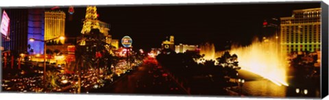 Framed Strip Lit Up at Night, Las Vegas, Nevada, USA Print