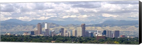 Framed Clouds over skyline and mountains, Denver, Colorado, USA Print