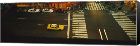 Framed High angle view of cars at a zebra crossing, Times Square, Manhattan, New York City, New York State, USA Print