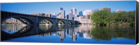 Framed Arch bridge across a river, Minneapolis, Hennepin County, Minnesota, USA Print