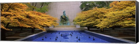 Framed Fountain in a garden, Fountain Of The Great Lakes, Art Institute Of Chicago, Chicago, Cook County, Illinois, USA Print