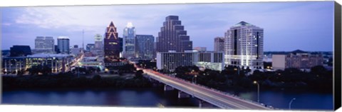 Framed Bridge across a lake, Town Lake, Colorado River, Austin, Texas, USA Print