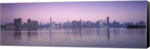 Framed Buildings at the waterfront viewed from Queens, Empire State Building, Midtown Manhattan, New York City, New York State, USA Print