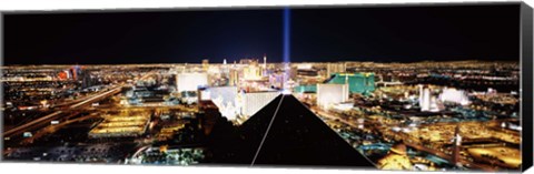 Framed High angle view of a city from Mandalay Bay Resort and Casino, Las Vegas, Clark County, Nevada, USA Print