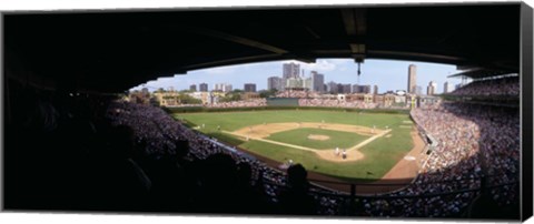 Framed High angle view of a baseball stadium, Wrigley Field, Chicago, Illinois, USA Print