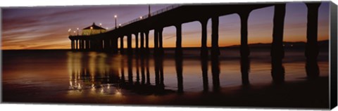 Framed Low angle view of Manhattan Beach Pier, Los Angeles County Print