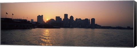 Framed Buildings at the waterfront, Boston Harbor, Boston, Suffolk County, Massachusetts, USA Print