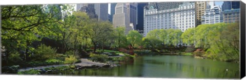 Framed Pond in a park, Central Park South, Central Park, Manhattan, New York City, New York State, USA Print