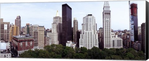 Framed Skyscrapers in a city, Madison Square Park, New York City, New York State, USA Print