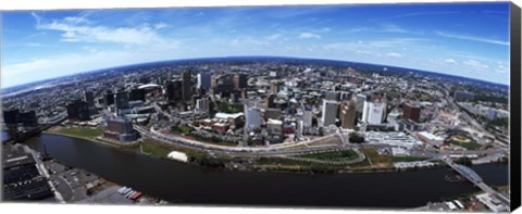 Framed Bird&#39;s Eye view of Newark, New Jersey Print