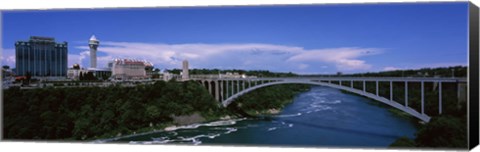 Framed Bridge across a river, Rainbow Bridge, Niagara River, Niagara Falls, New York State, USA Print