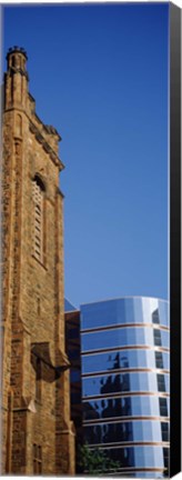 Framed Skyscrapers in a city, Presbyterian Church, Midtown plaza, Atlanta, Fulton County, Georgia, USA Print