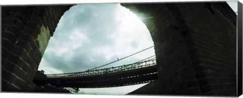 Framed Low angle view of a bridge, Brooklyn Bridge, Brooklyn, New York City, New York State, USA Print