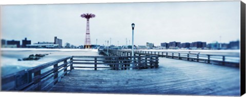 Framed City in winter, Coney Island, Brooklyn, New York City, New York State, USA Print