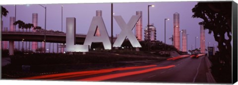 Framed Airport at dusk, Los Angeles International Airport, Los Angeles, Los Angeles County, California, USA Print