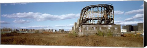 Framed Abandoned rollercoaster in an amusement park, Coney Island, Brooklyn, New York City, New York State, USA Print