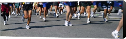 Framed Low section view of people running in a marathon, Chicago Marathon, Chicago, Illinois Print