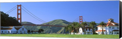 Framed Bridge viewed from a park, Golden Gate Bridge, Crissy Field, San Francisco, California, USA Print