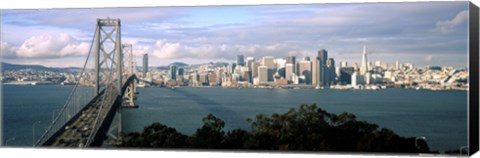 Framed San Francisco skyline with Bay Bridge, California, USA Print