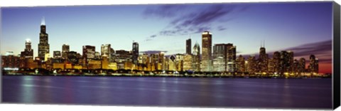 Framed Buildings at the waterfront, Lake Michigan, Chicago, Cook County, Illinois, USA Print