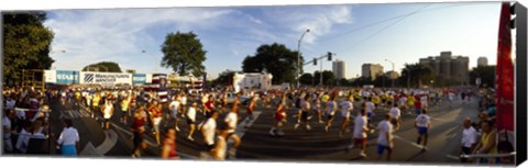 Framed People participating in a marathon, Chicago, Cook County, Illinois Print