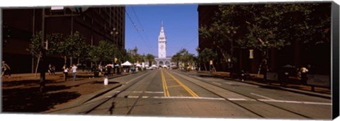 Framed Tourists at a market place, Ferry Building, San Francisco, California, USA Print