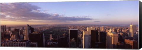 Framed Cityscape at sunset, Central Park, East Side of Manhattan, New York City, New York State, USA 2009 Print
