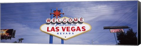 Framed Low angle view of Welcome sign, Las Vegas, Nevada, USA Print