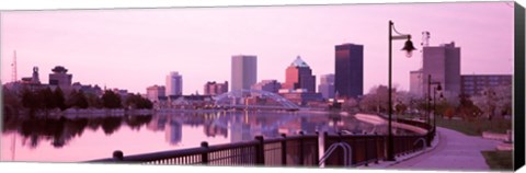 Framed Buildings at the waterfront, Genesee, Rochester, Monroe County, New York State Print