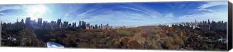 Framed 360 degree view of a city, Central Park, Manhattan, New York City, New York State, USA 2009 Print