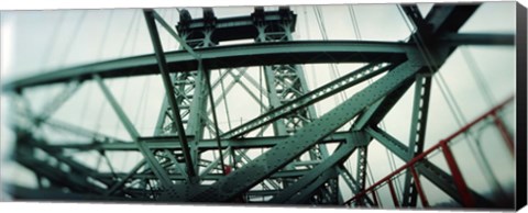 Framed Low angle view of a suspension bridge, Williamsburg Bridge, New York City, New York State, USA Print