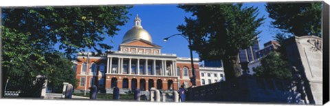 Framed Facade of a government building, Massachusetts State Capitol, Boston, Suffolk County, Massachusetts, USA Print