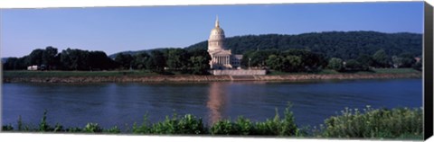 Framed West Virginia State Capitol from the Riverside, Charleston, West Virginia Print