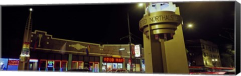 Framed Buildings in a city, Halsted Street, Boystown, Chicago, Illinois, USA Print