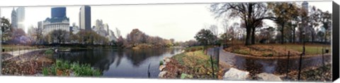 Framed Pond in a park, Central Park, Manhattan, New York City, New York State Print