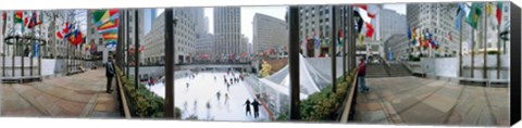 Framed 360 degree view of a city, Rockefeller Center, Manhattan, New York City, New York State, USA Print