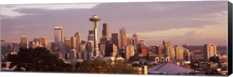 Framed Seattle skyline, King County, Washington State, USA 2010 Print