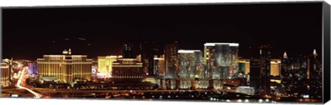 Framed Las Vegas at Night, 2010 Print