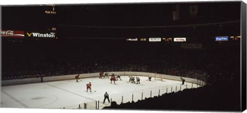 Framed Group of people playing ice hockey, Chicago, Illinois, USA Print