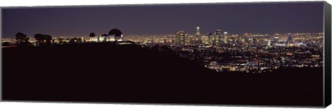 Framed City lit up at night, Griffith Park Observatory, Los Angeles, California, USA 2010 Print