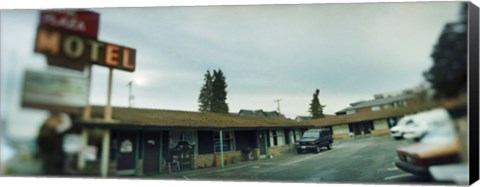 Framed Motel at the roadside, Aurora Avenue, Seattle, Washington State, USA Print