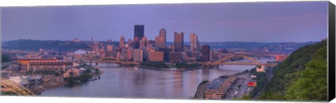 Framed City viewed from the West End at Sunset, Pittsburgh, Allegheny County, Pennsylvania, USA 2009 Print