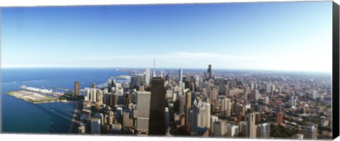 Framed View of Chicago from the air, Cook County, Illinois, USA 2010 Print