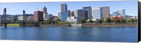 Framed Bridge across a river, Willamette River, Portland, Oregon, USA 2010 Print