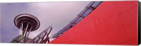 Framed Low angle view of a tower (horizontal), Space Needle, Seattle, Washington State Print