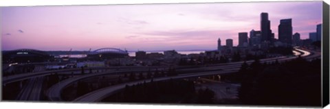 Framed City at sunset, Seattle, King County, Washington State, USA Print