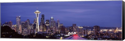 Framed Space Needle and Seattle Skyline 2010 Print